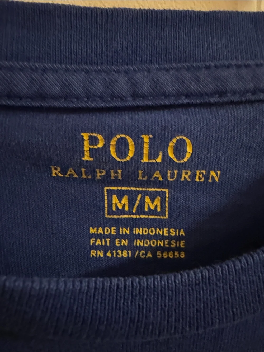 Polo by Ralph Lauren Royal Blue Crewneck Tee with Yellow Polo Pony